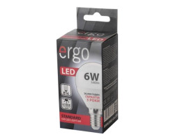 Лампа ERGO Standard G45 E14 6W 220V Нейт.Бел. 4100K Мат. н/ Дим.