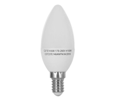 Лампа ERGO Standard C37 E14 6W 220V Нейт.Бел. 4100K Мат. н/ Дим. Лампа ERGO Standard C37 E14 6W 220V Нейт.Бел. 4100K Мат. н/ Дим.