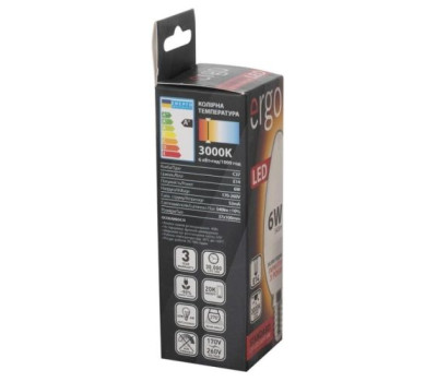 Лампа ERGO Standard C37 E14 6W 220V Тепл.Бел. 3000K Мат. н/ Дим. Лампа ERGO Standard C37 E14 6W 220V Тепл.Бел. 3000K Мат. н/ Дим.