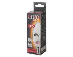 Лампа ERGO Standard C37 E14 6W 220V Тепл.Бел. 3000K Мат. н/ Дим.