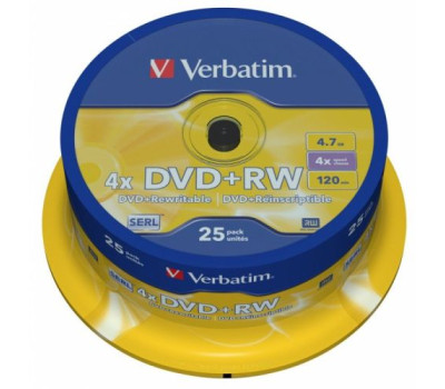 DVD+RW Verbatim, 4.7Gb, 4x (43489) за 1шт