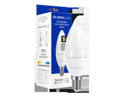 Лампа Maxus LED C37 CL-F 5W 3000K 220V, цоколь E14 ,AP
