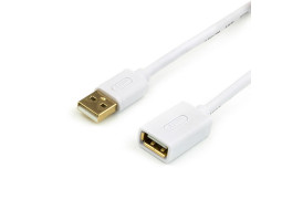Кабель удлинитель USB 2.0 - 0.8 m AM/ AF ATcom, белый (3788) Кабель удлинитель USB 2.0 - 0.8 m AM/ AF ATcom, белый (3788)