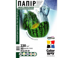 Фотобумага ColorWay глянцевый, A4, 220 г/ м?, 50 листов (PGD220050A4)