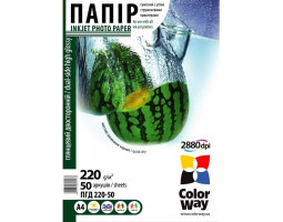 Фотобумага ColorWay глянцевый, A4, 220 г/ м?, 50 листов (PGD220050A4)