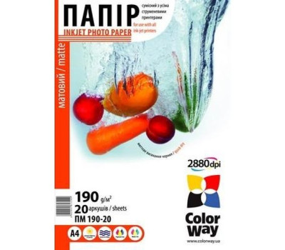 Фотобумага А4 190g/ m CW матовая 20 л (PM190020A4)