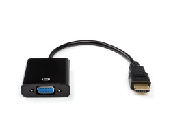Переходник HDMI > VGA (HDMI папа > VGA мама) Atcom, кабель 10см, Black (9220)