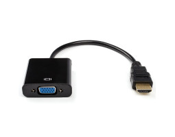 Переходник HDMI > VGA (HDMI папа > VGA мама) Atcom, кабель 10см, Black (9220)