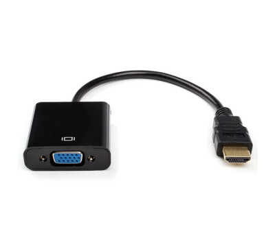 Переходник HDMI > VGA (HDMI папа > VGA мама) Atcom, кабель 10см, Black (9220)
