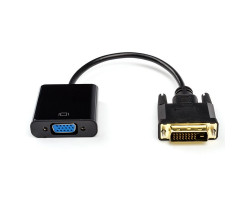 Переходник DVI-D > VGA (DVI-D папа - VGA мама), Atcom,  кабель 10см (9214)