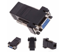Пассивный удлинитель VGA, RJ-45 to VGA(male) & RJ-45 to VGA (female) Q100
