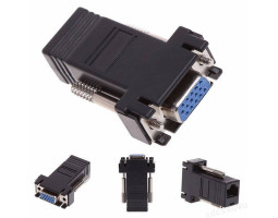 Пассивный удлинитель VGA, RJ-45 to VGA(male) & RJ-45 to VGA (female) Q100