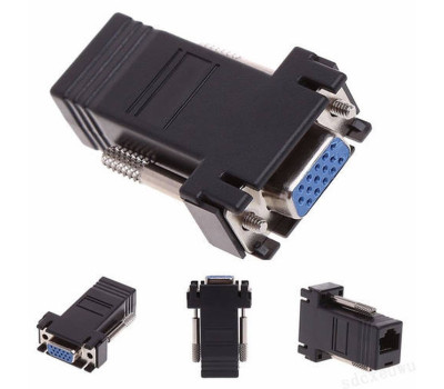 Пассивный удлинитель VGA, RJ-45 to VGA(male) & RJ-45 to VGA (female) Q100 Пассивный удлинитель VGA, RJ-45 to VGA(male) & RJ-45 to VGA (female) Q100