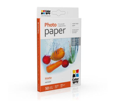 Фотобумага A6 (10x15) ColorWay, матовая, 190 г/ м2,  (PM1900504R), 50л.