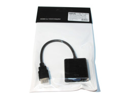 Переходник HDMI (папа) > VGA(мама) 20cm, STLab U-990 Pro BTC Black