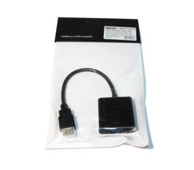 Переходник HDMI (папа) > VGA(мама) 20cm, STLab U-990 Pro BTC Black