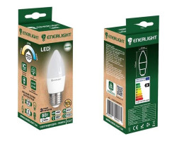 Лампа Enerlight LED C37 5W 4100K (яркий свет), 220V, цоколь E27