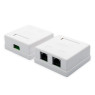 Розетка RJ45 (сетевая), UTP 8P8C, 2-портовая UTP, белая, накладная (15254)