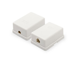 Розетка RJ45 (сетевая), UTP 8P8C, 1-портовая UTP, белая, накладная (15253)