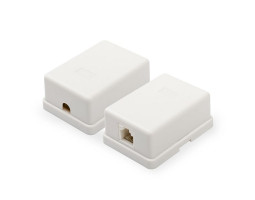 Розетка RJ45 (сетевая), UTP 8P8C, 1-портовая UTP, белая, накладная (15253)