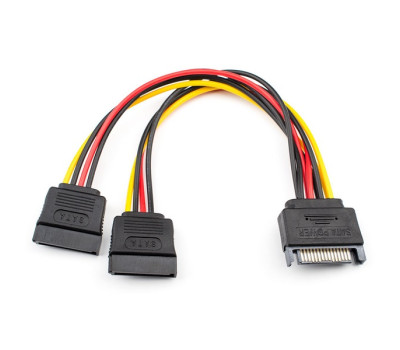 Переходник питания Sata power to 2 power sata (медь) длина 20см (14366) Переходник питания Sata power to 2 power sata (медь) длина 20см (14366)