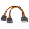 Переходник питания Sata power to 2 power sata (медь) длина 20см (14366)