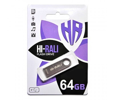 USB Flash Drive 64Gb Hi-Rali Shuttle series Silver, HI-64GBSHSL USB Flash Drive 64Gb Hi-Rali Shuttle series Silver, HI-64GBSHSL
