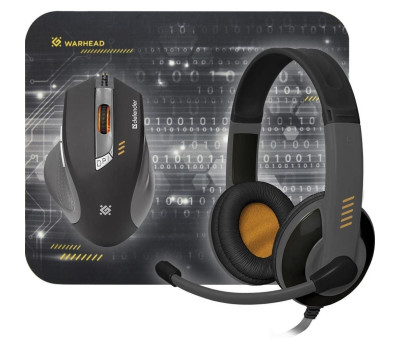 Мышь Defender Warhead MPH-1500 USB с игровой поверхностью и гарнитурой Black (52705)