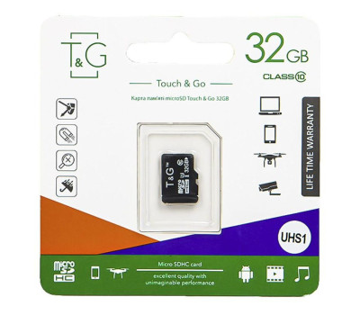 Карта памяти microSDHC, 32Gb, Class10 UHS-I, T&G, без адаптера, TG-32GBSD10U1-00 Карта памяти microSDHC, 32Gb, Class10 UHS-I, T&G, без адаптера, TG-32GBSD10U1-00