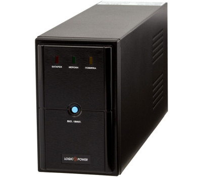 ИБП LogicPower LPM-825VA Black, 825VA, 577W, AVR, 2 розетки (Schuko), 12В/ 9Ач x 1 шт