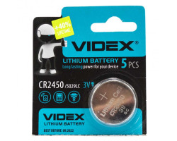 Батарейка CR2450, литиевая,  Videx 3V, Blister
