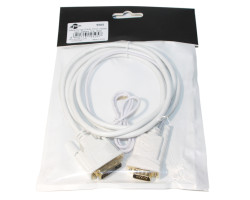 Кабель DVI-D> VGA 1.8m (2 феррита), ATcom, белый, с чипом (9505)