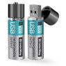 Аккумулятор AA-USB, 1200 mAh, ColorWay, 2 шт, 1.5V (CW-UBAA-02)