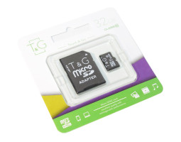 Карта памяти microSDHC, 32Gb, Class10 UHS-I, T&G, SD адаптер, TG-32GBSD10U1-01