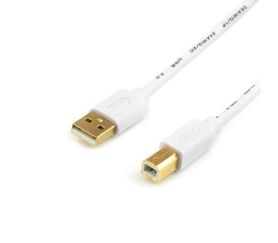 Кабель USB 2.0 - 1.8м AM/ BM Atcom GOLD plated, белый, в блистере (13423) Кабель USB 2.0 - 1.8м AM/ BM Atcom GOLD plated, белый, в блистере (13423)