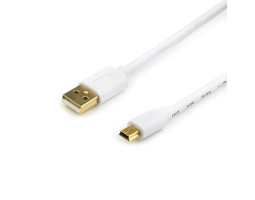 Кабель USB 2.0 - 1.8m AM/ Mini USB, ATcom, Gold plated, белый, блистер (16120) Кабель USB 2.0 - 1.8m AM/ Mini USB, ATcom, Gold plated, белый, блистер (16120)