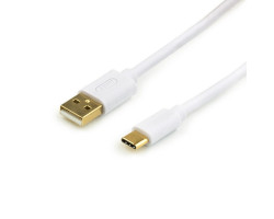 Кабель USB 2.0 - 0.8m AM/ Type-C Atcom, Gold plated, белый, блистер (17425)