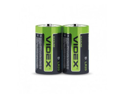 Батарейка D/ LR20, Videx щелочная 1 шт, 1.5V, Shrink Card (LR2O/ D 2pcs BLISTER CARD)