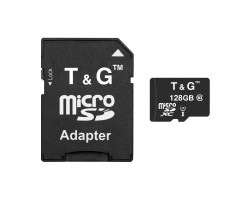 Карта памяти microSDHC, 128Gb, Class10 UHS-3, T&G, SD адаптер (TG-128GBSD10U3-01)