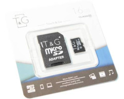 Карта памяти microSDHC, 16Gb, Class10 UHS-I, T&G, SD адаптер (TG-16GBSD10U1-01)