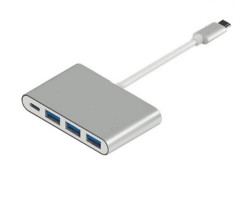 Переходник USB Type C 3.1 > 3xUSB 3.0 + Type C, Atcom, длина кабеля 10см (12808)