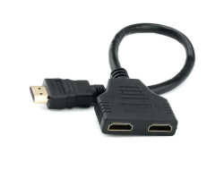 Переходник сплиттер HDMI(папа) > 2 HDMI(мама), Atcom, длина кабеля 10см (10901)