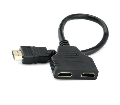 Переходник сплиттер HDMI(папа) > 2 HDMI(мама), Atcom, длина кабеля 10см (10901)