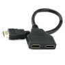 Переходник сплиттер HDMI(папа) > 2 HDMI(мама), Atcom, длина кабеля 10см (10901)