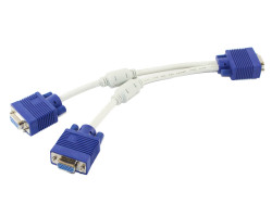 Переходник Y-сплиттер VGA > 2 VGA (VGA папа - 2 VGA мама), Atcom, кабель 10см (10800)