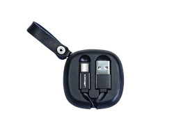 Кабель USB > Type-C, Crown CMCU-013C 0.9m, Black, плоский, в чехле