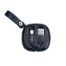 Кабель USB > Type-C, Crown CMCU-013C 0.9m, Black, плоский, в чехле