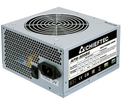 Блок питания Chieftec 500W APB-500B8, 12cm fan, a/ PFC, 24+4, 2xPeripheral, 1xFDD, 3xSATA, 1xPCIe