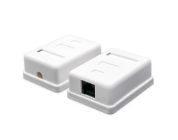 Розетка RJ45 (сетевая), 1-портовая UTP, Atcom, белая, накладная, кат. 6e (60251)