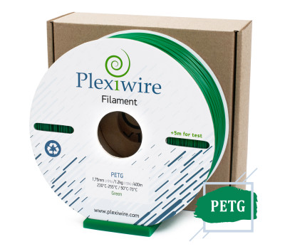 PETG пластик Plexiwire для 3D принтера зеленый 1,75мм (400м /  1,2кг)